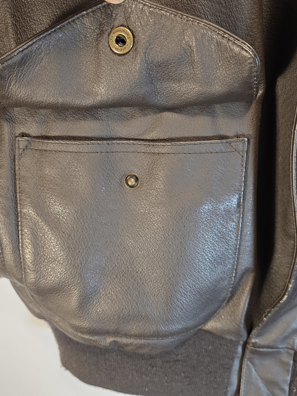 Vintage Air Force Airborne Leathers Mens L Flight Bomber Jacket Brown Leather - Picture 4 of 13